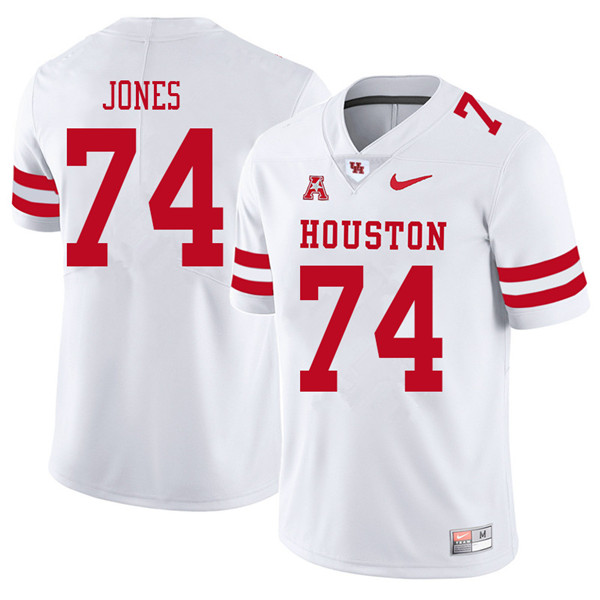 2018 Men #74 Josh Jones Houston Cougars College Football Jerseys Sale-White - Click Image to Close
